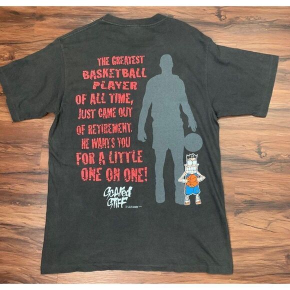 Vintage Basketball T-Shirt XL Black Scared Stiff - Picture 6 of 10